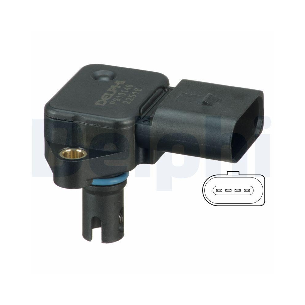 DELPHI PS10146 Sensor, Ladedruck f&uuml;r AUDI SEAT SKODA VW VAG, oben