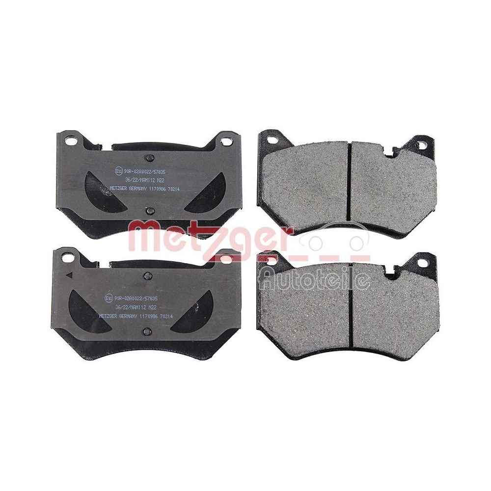 Bremsbelagsatz, Scheibenbremse METZGER 1170986 GREENPARTS f&uuml;r AUDI, Vorderachse
