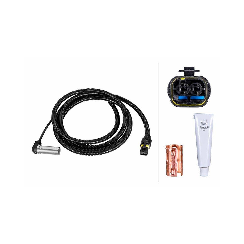 HELLA Sensor, Raddrehzahl 6PU 230 052-161 für MAN, Vorderachse rechts