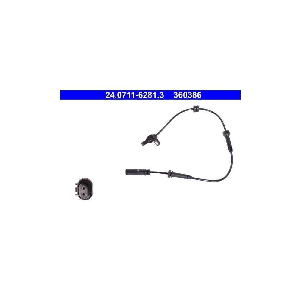 Sensor, Raddrehzahl ATE 24.0711-6281.3 f&uuml;r BMW, Vorderachse