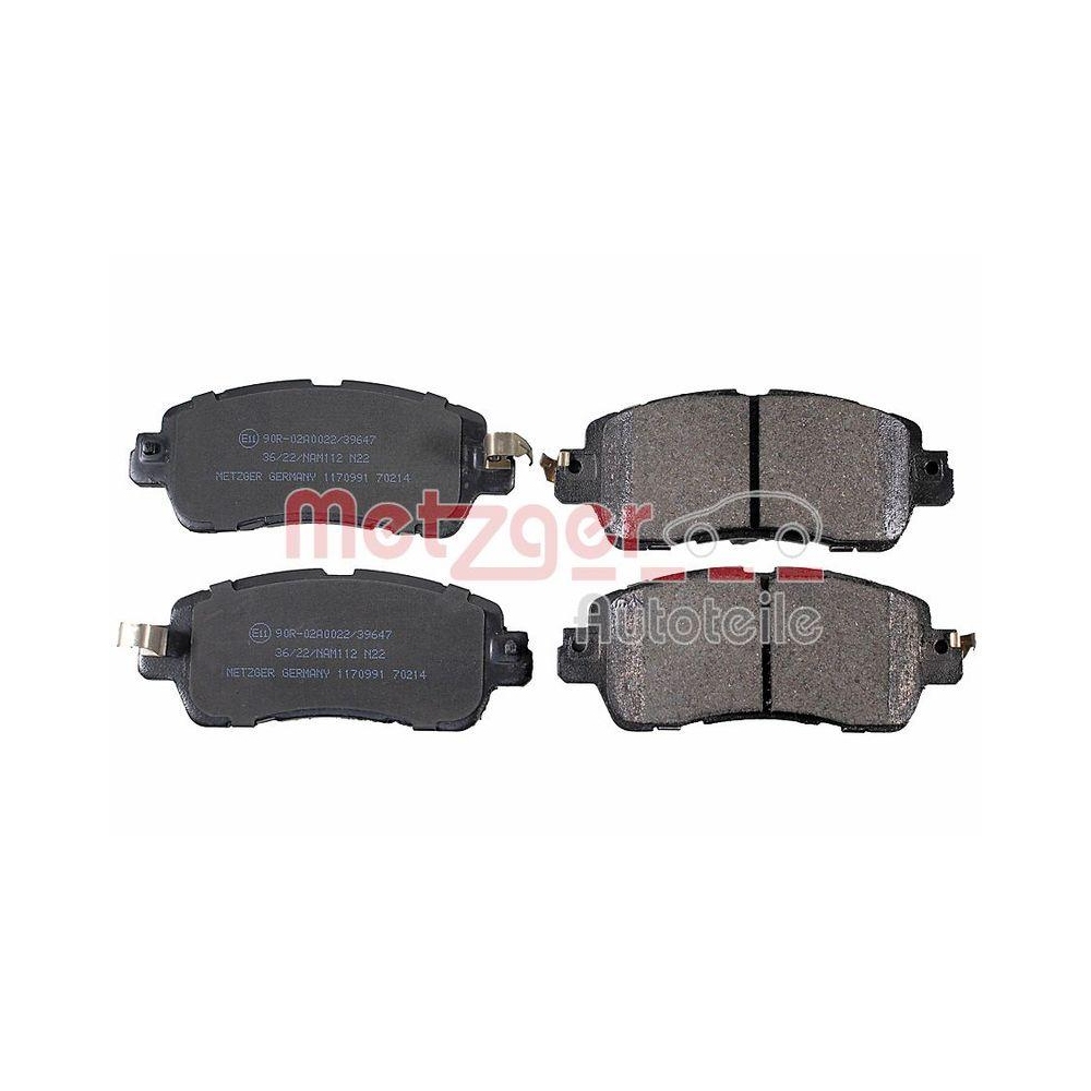 Bremsbelagsatz, Scheibenbremse METZGER 1170991 GREENPARTS f&uuml;r MAZDA, Vorderachse