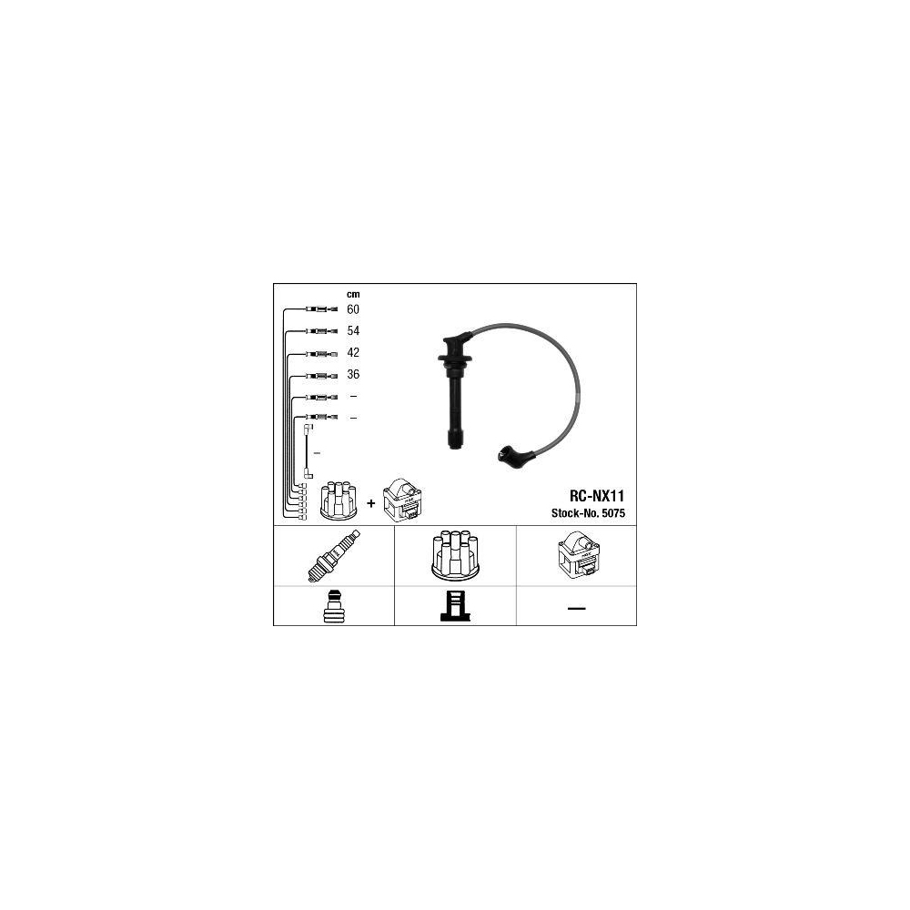 Z&uuml;ndleitungssatz NGK 5075 f&uuml;r MAZDA NISSAN INFINITI