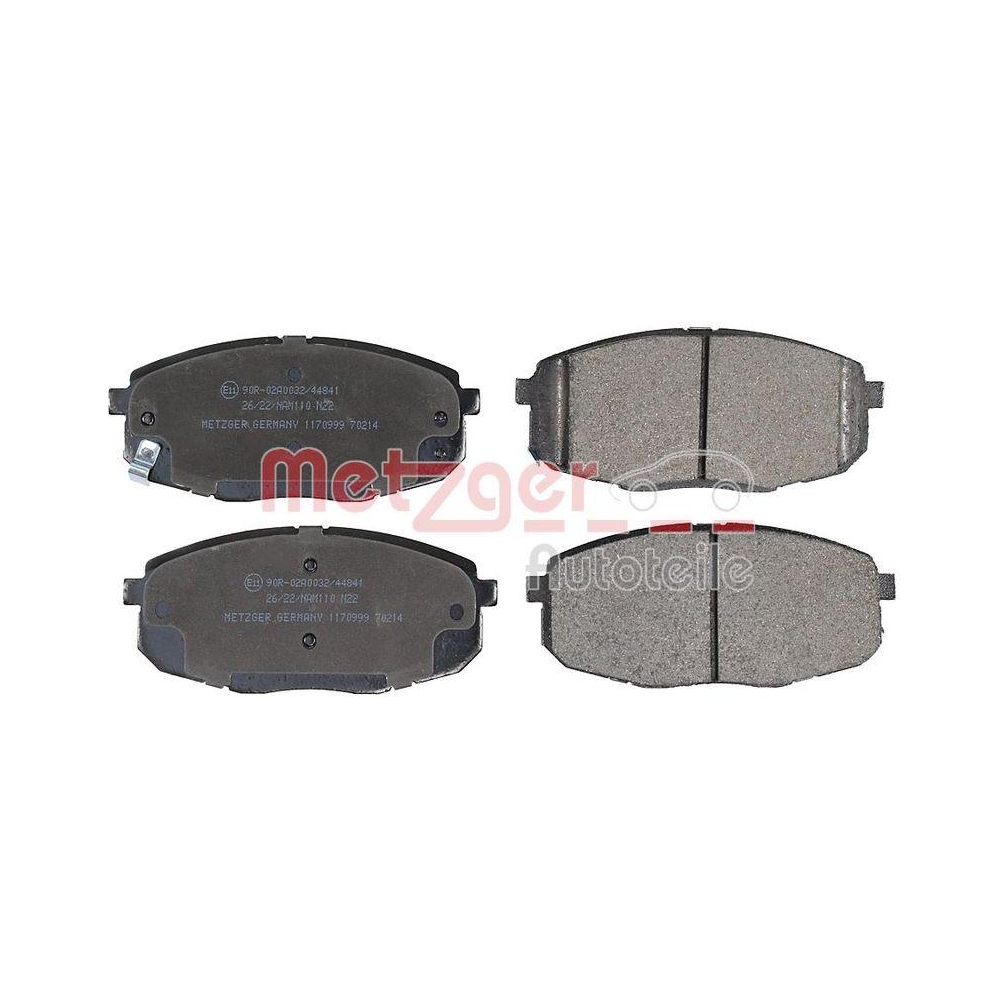 Bremsbelagsatz, Scheibenbremse METZGER 1170999 f&uuml;r HYUNDAI, Vorderachse