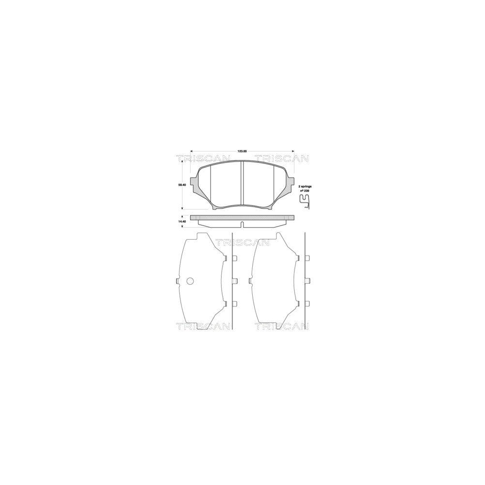 Bremsbelagsatz, Scheibenbremse TRISCAN 8110 50025 für MAZDA, Vorderachse