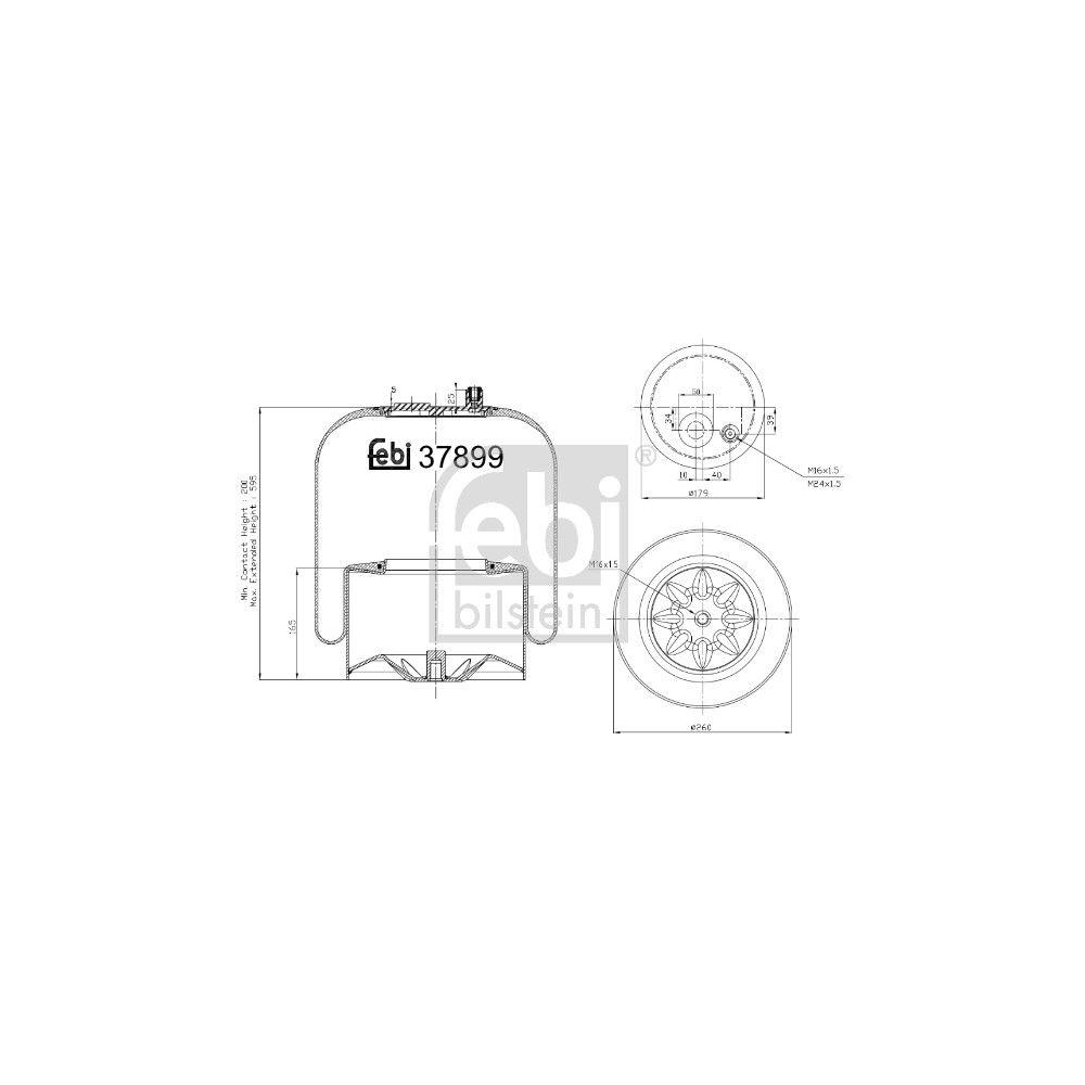 FEBI BILSTEIN Federbalg, Luftfederung 37899 für MERCEDES-BENZ, Hinterachse links