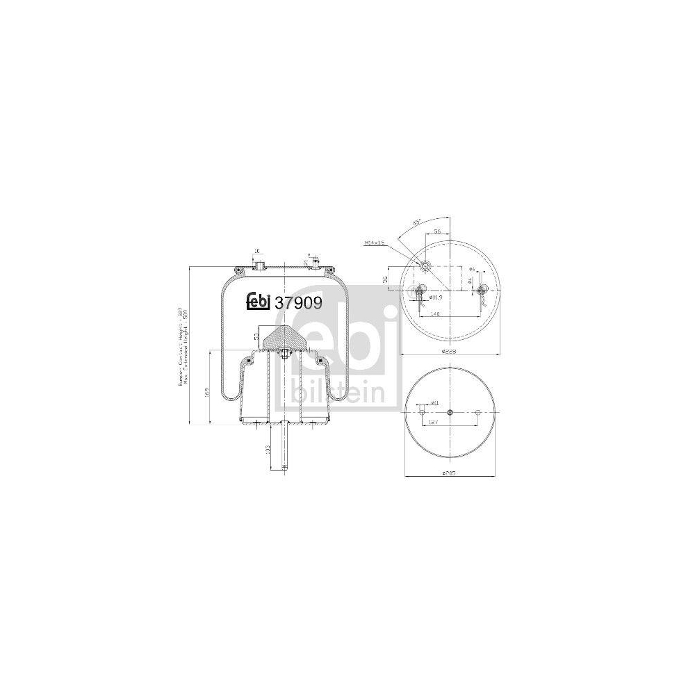 Federbalg, Luftfederung FEBI BILSTEIN 37909 für SCANIA, Hinterachse links