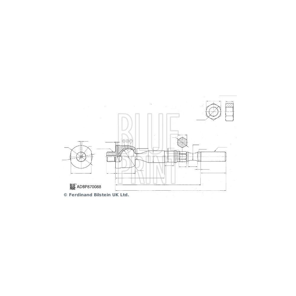 Axialgelenk, Spurstange BLUE PRINT ADBP870088 f&uuml;r NISSAN, Vorderachse links