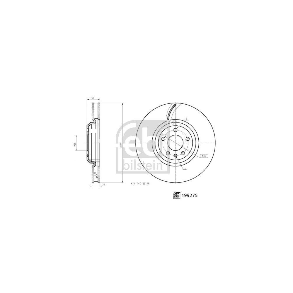 FEBI BILSTEIN 199275 2 St&uuml;ck Bremsscheiben f&uuml;r AUDI, Vorderachse