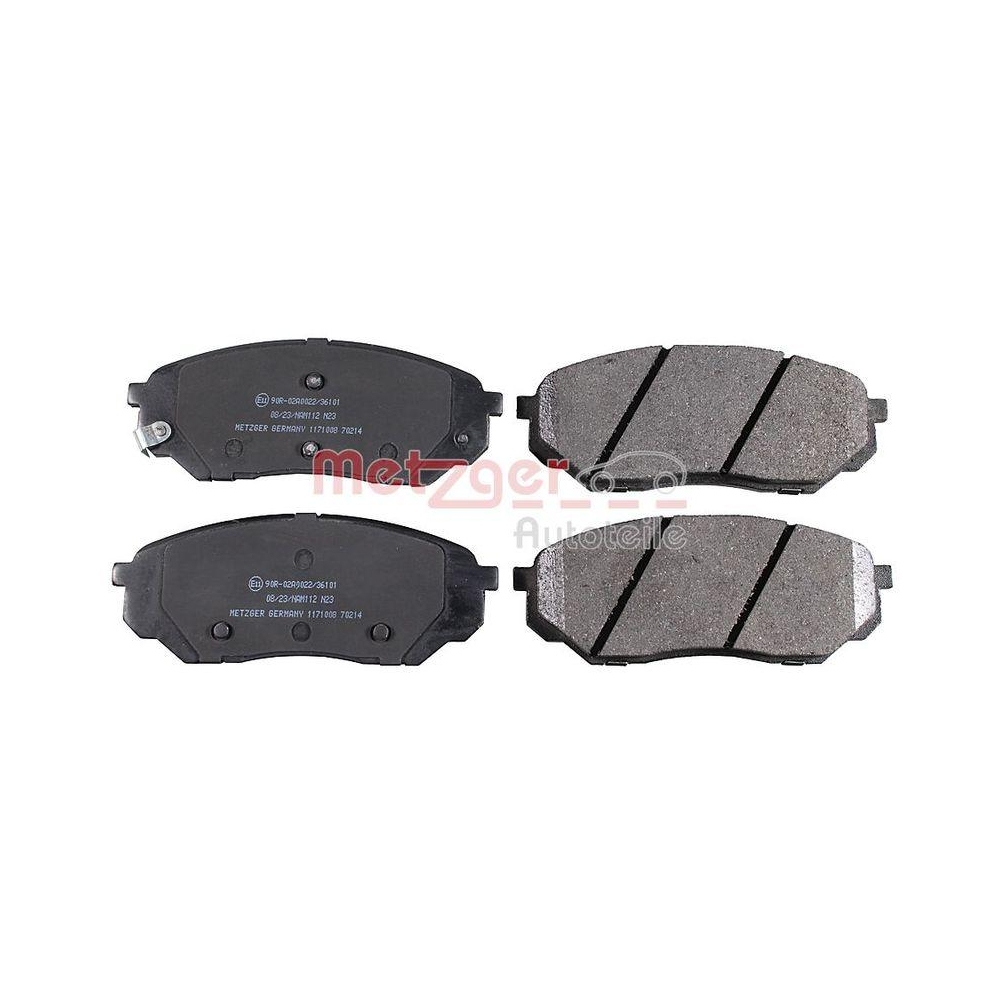 Bremsbelagsatz, Scheibenbremse METZGER 1171008 f&uuml;r HYUNDAI KIA, Vorderachse