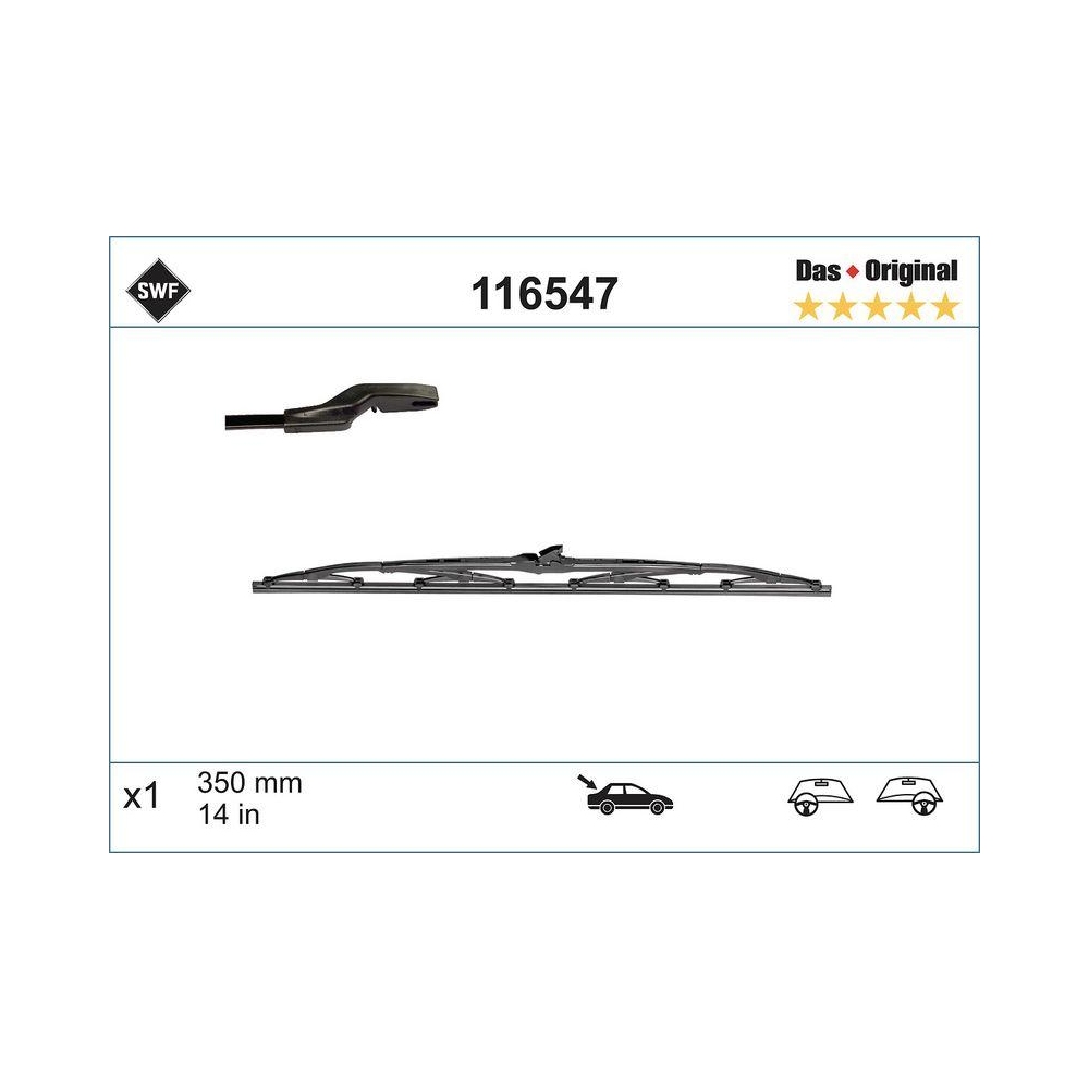Wischblatt SWF 116547 DAS ORIGINAL REAR für BMW FORD VOLVO, hinten