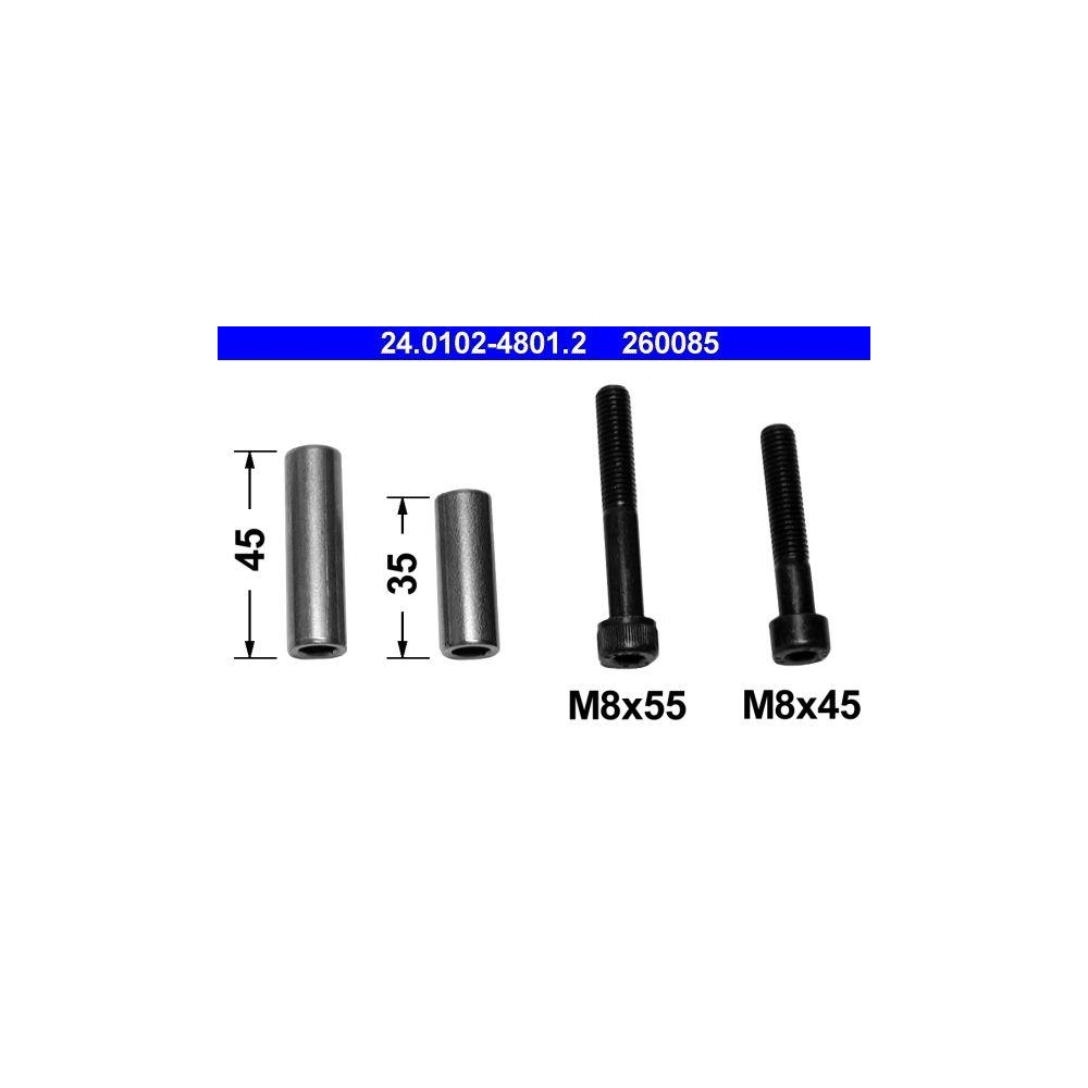 F&uuml;hrungsh&uuml;lsensatz, Bremssattel ATE 24.0102-4801.2 f&uuml;r, Vorderachse