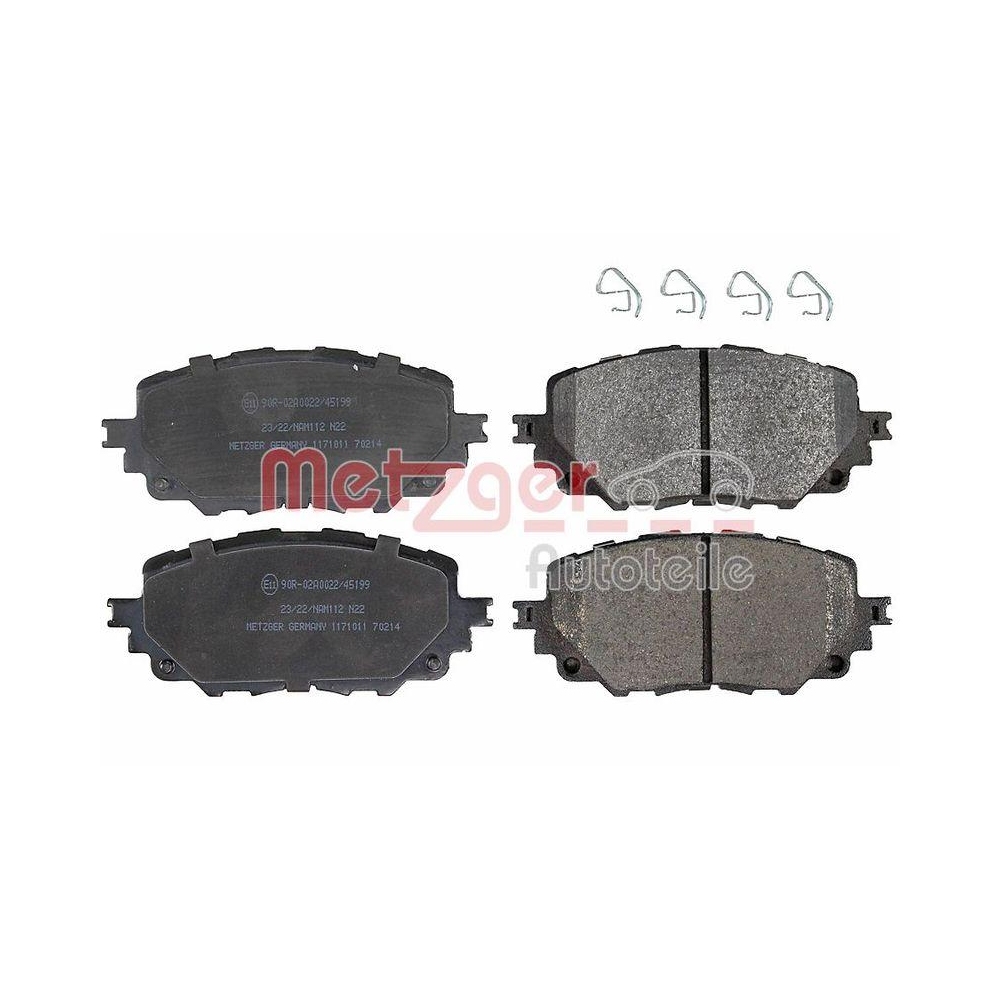 Bremsbelagsatz, Scheibenbremse METZGER 1171011 f&uuml;r FIAT MAZDA, Vorderachse