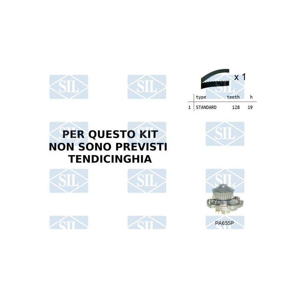 Wasserpumpe + Zahnriemensatz Saleri SIL K1PA655P f&uuml;r AUDI SEAT SKODA VW