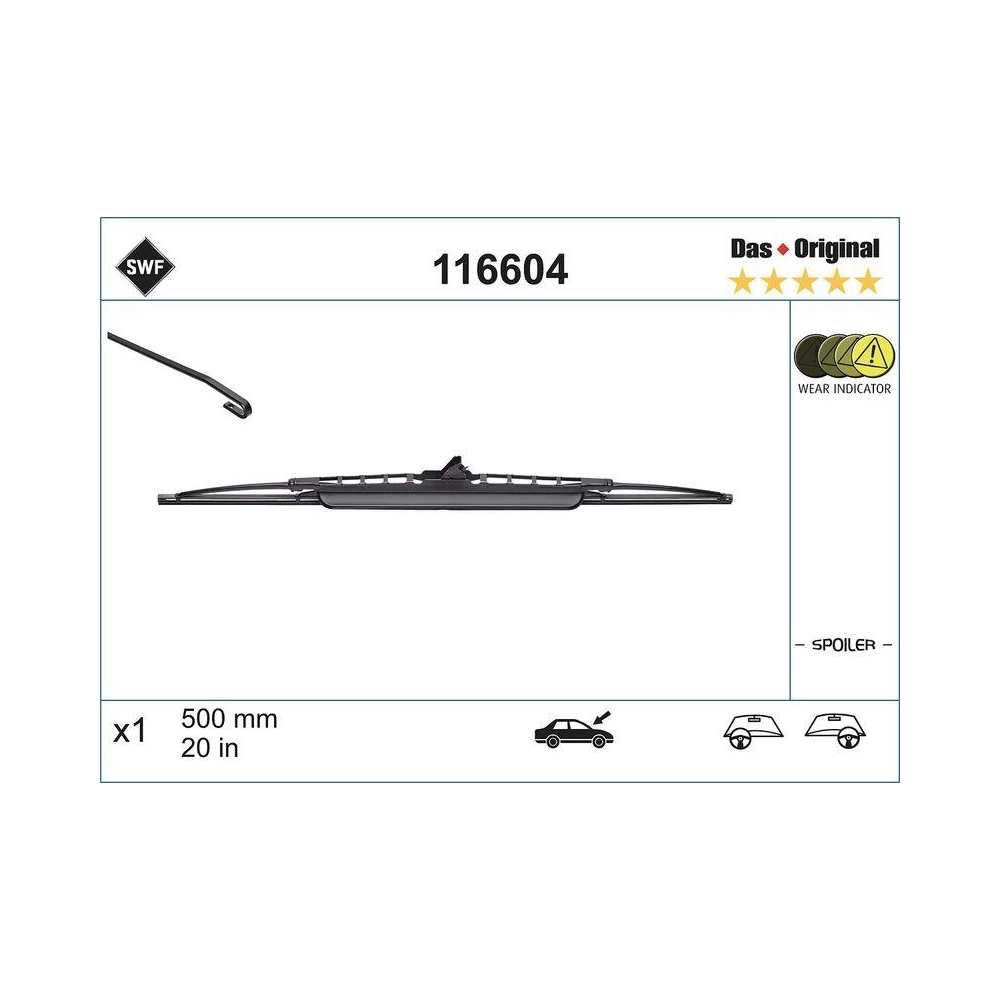 Wischblatt SWF 116604 DAS ORIGINAL SINGLE für, fahrerseitig