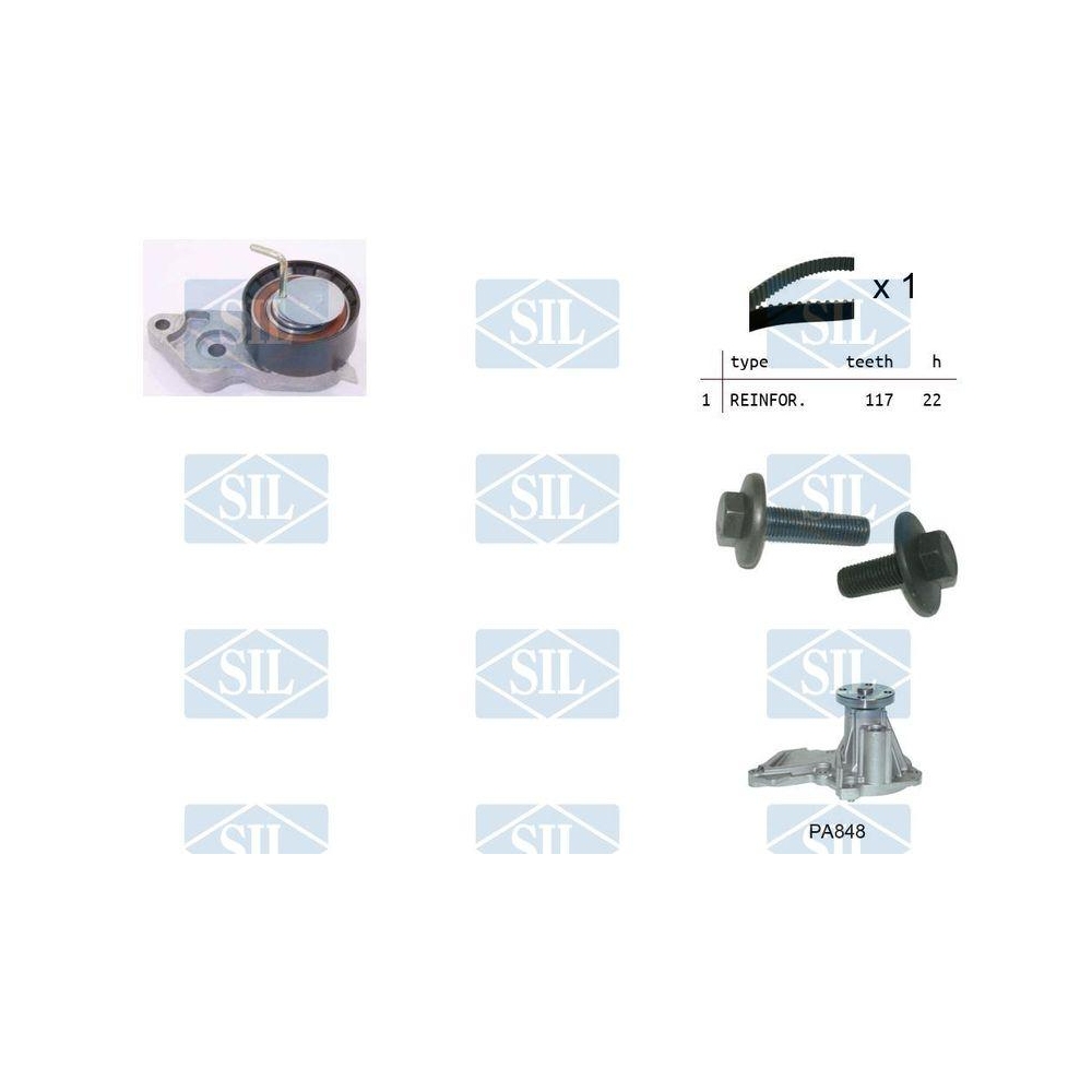 Wasserpumpe + Zahnriemensatz Saleri SIL K1PA848 f&uuml;r FORD MAZDA VOLVO