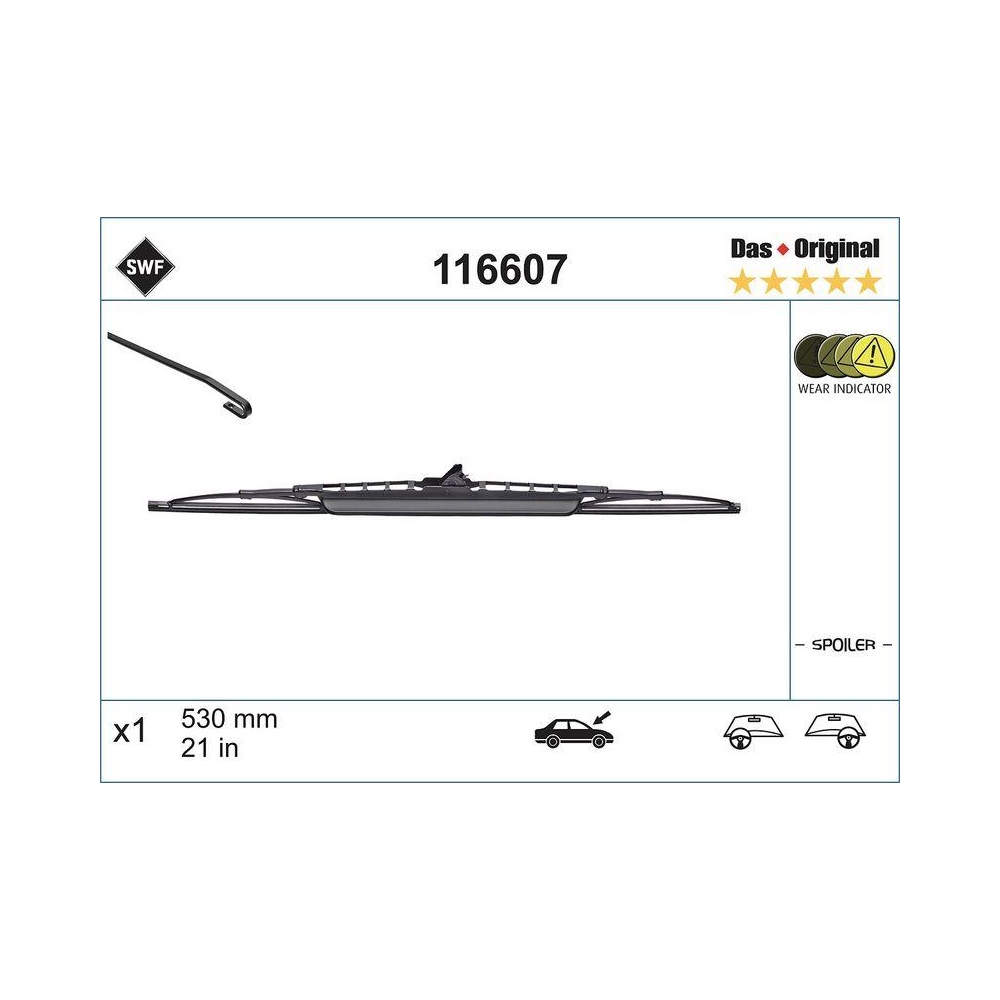 Wischblatt SWF 116607 DAS ORIGINAL SINGLE für AUDI SEAT SKODA VOLVO VW