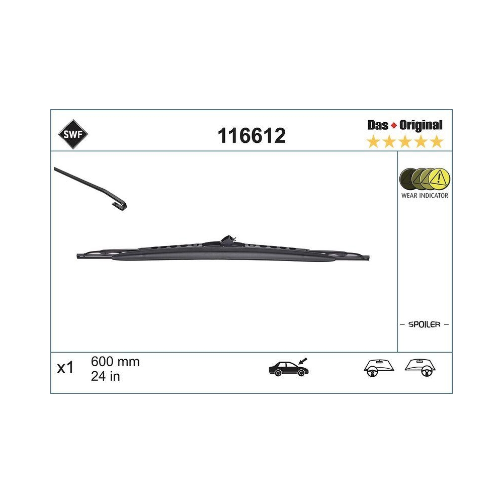 Wischblatt SWF 116612 DAS ORIGINAL SINGLE für MERCEDES-BENZ OPEL VW