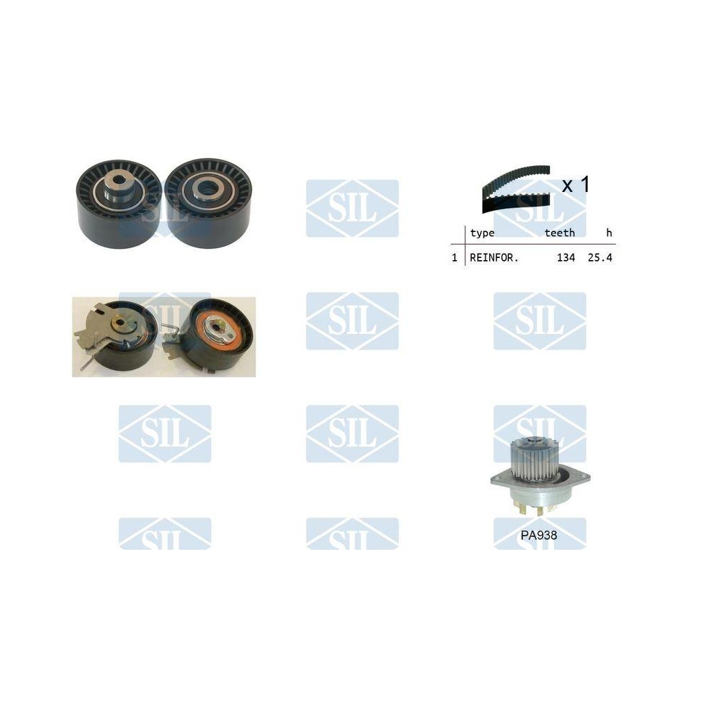 Wasserpumpe + Zahnriemensatz Saleri SIL K1PA938 f&uuml;r CITRO&Euml;N PEUGEOT