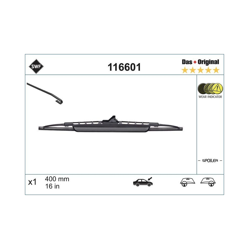 Wischblatt SWF 116601 DAS ORIGINAL SINGLE für, fahrerseitig