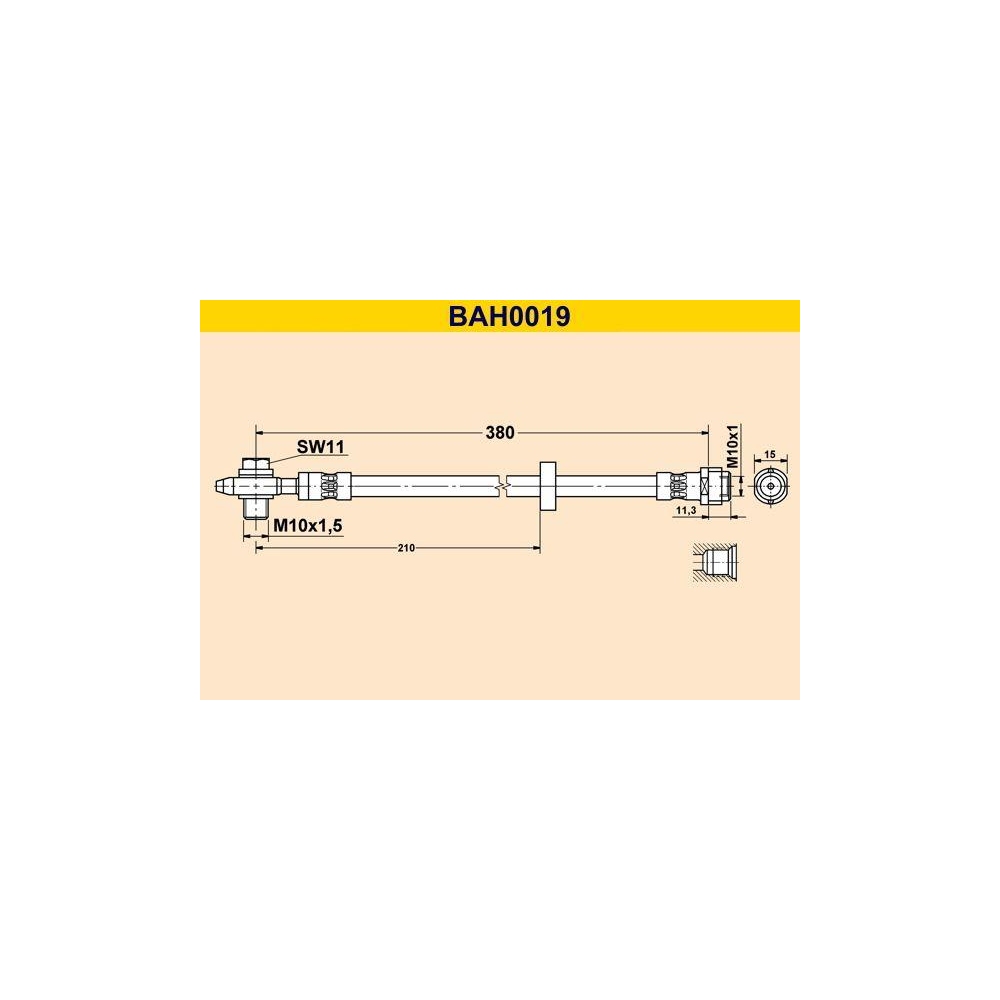 Bremsschlauch BARUM BAH0019 f&uuml;r SEAT VAG, Vorderachse