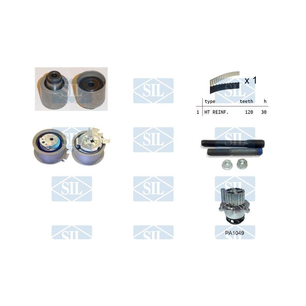Wasserpumpe + Zahnriemensatz Saleri SIL K1PA1049 f&uuml;r AUDI DODGE FORD MITSUBISHI