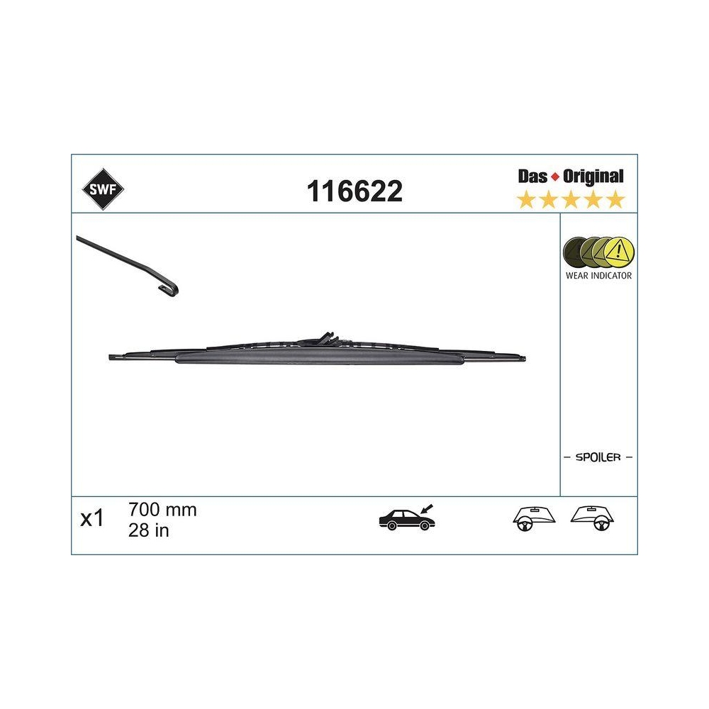 Wischblatt SWF 116622 DAS ORIGINAL SINGLE für, fahrerseitig