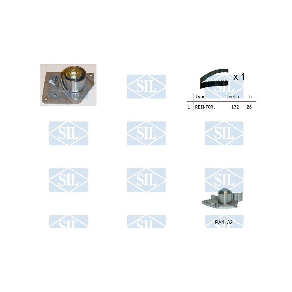 Wasserpumpe + Zahnriemensatz Saleri SIL K1PA1132 f&uuml;r MITSUBISHI NISSAN OPEL