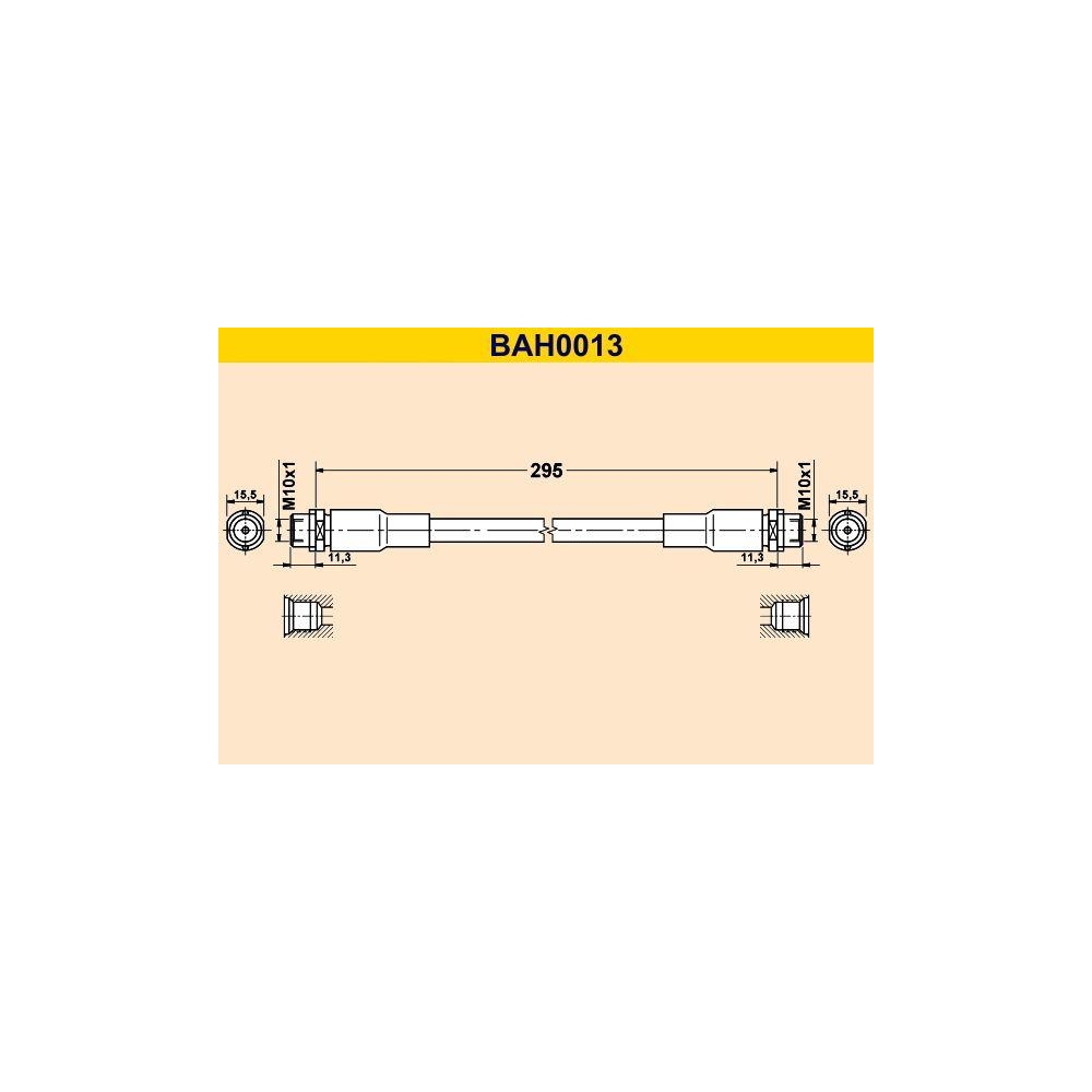 Bremsschlauch BARUM BAH0013 f&uuml;r SKODA VAG, Vorderachse