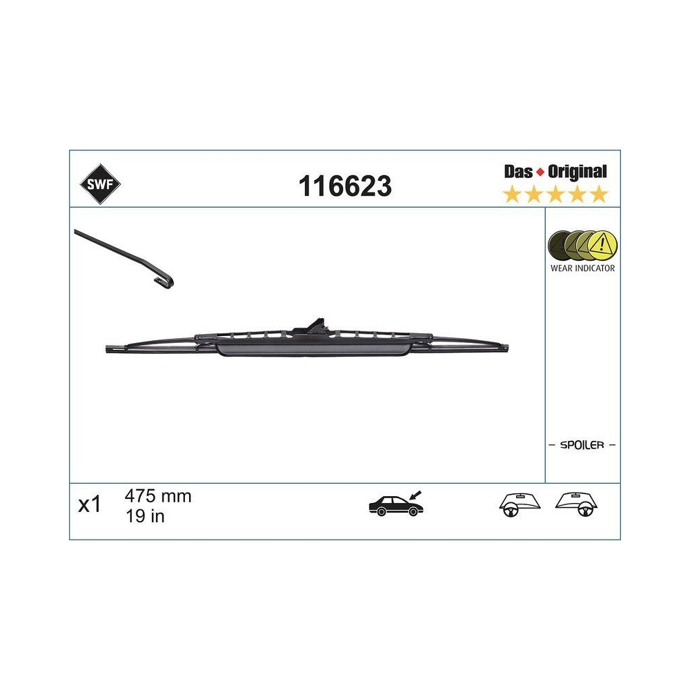 Wischblatt SWF 116623 DAS ORIGINAL SINGLE für SEAT SKODA VW, fahrerseitig