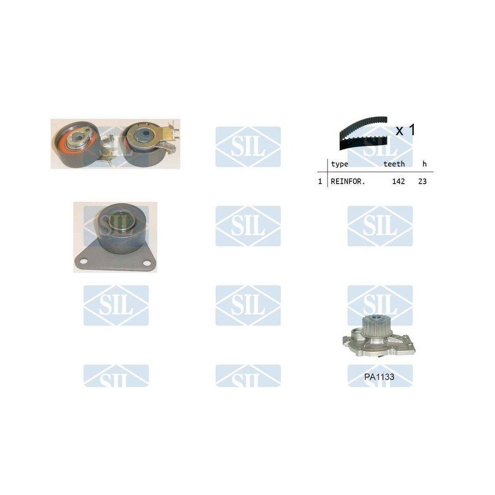 Wasserpumpe + Zahnriemensatz Saleri SIL K1PA1133 f&uuml;r FORD RENAULT VOLVO DACIA