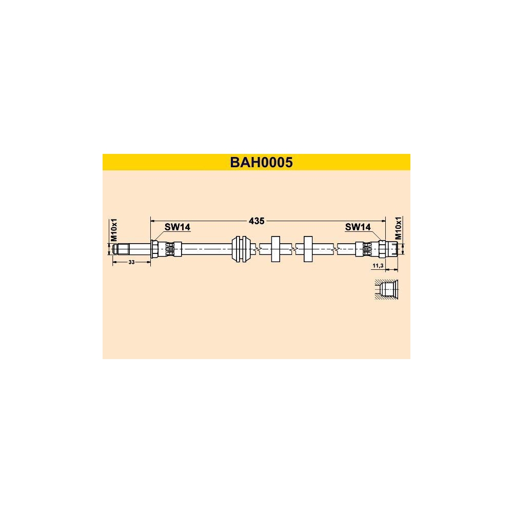 Bremsschlauch BARUM BAH0005 f&uuml;r SEAT VAG, Vorderachse