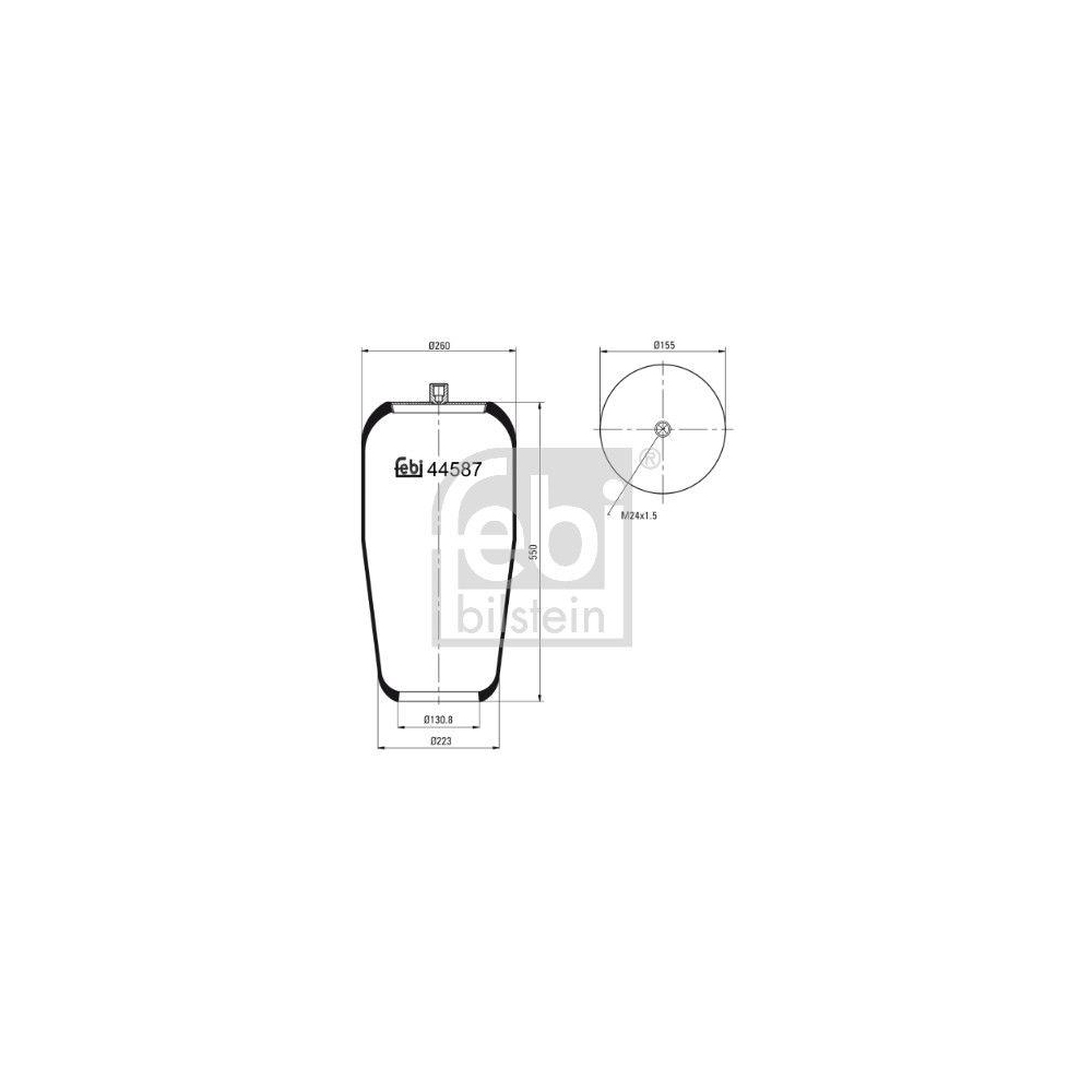 FEBI BILSTEIN Federbalg, Luftfederung 44587 f&uuml;r MERCEDES-BENZ, Vorderachse links