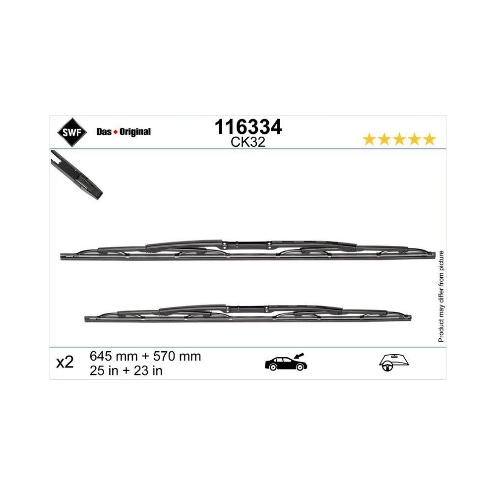 Wischblatt SWF 116334 DAS ORIGINAL SET f&uuml;r BMW, vorne