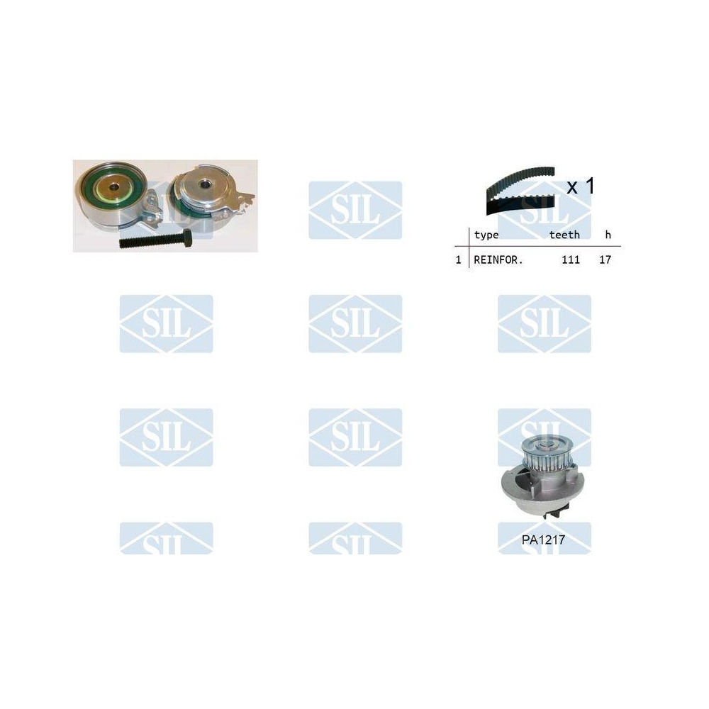 Wasserpumpe + Zahnriemensatz Saleri SIL K1PA1217 f&uuml;r OPEL VAUXHALL DAEWOO