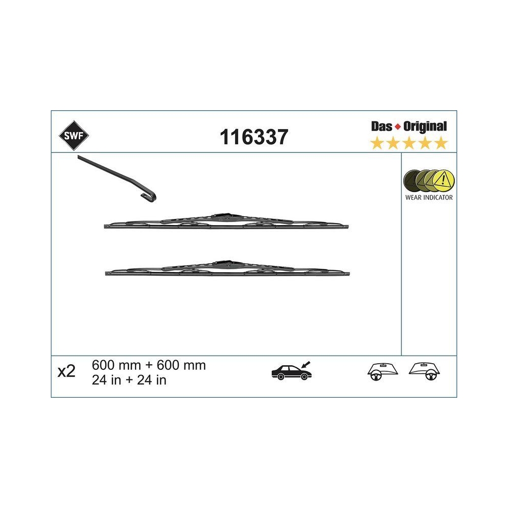 Wischblatt SWF 116337 DAS ORIGINAL SET für OPEL, vorne