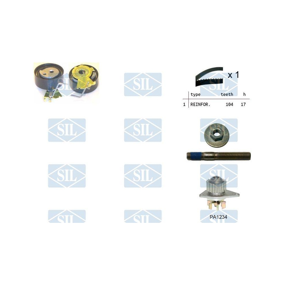Wasserpumpe + Zahnriemensatz Saleri SIL K1PA1234 für CITROËN FIAT PEUGEOT