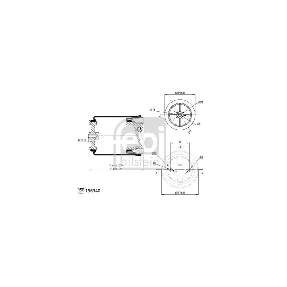 Federbalg, Luftfederung FEBI BILSTEIN 196340 febi Plus f&uuml;r MERCEDES-BENZ