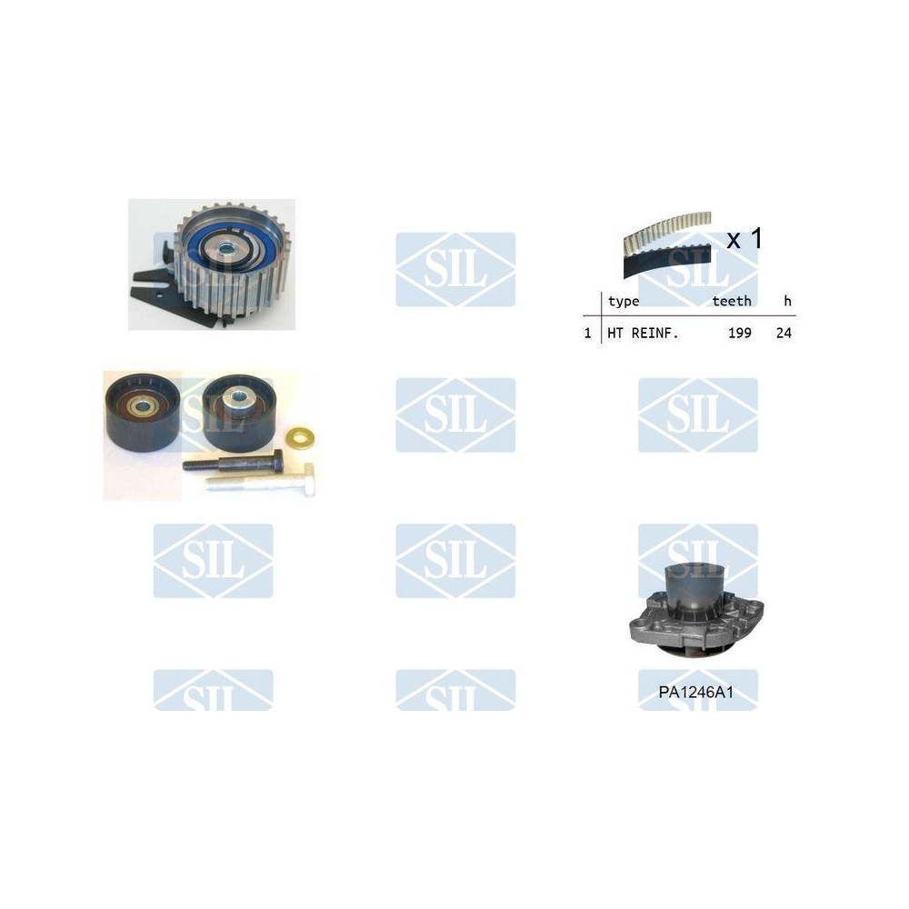 Wasserpumpe + Zahnriemensatz Saleri SIL K1PA1246A1 für ALFA ROMEO CHRYSLER FIAT