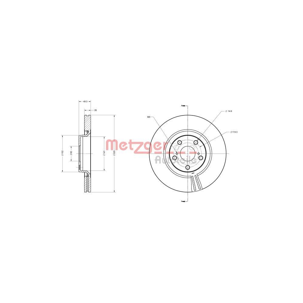 METZGER AUTOTEILE 6110542 2 St&uuml;ck Bremsscheiben f&uuml;r TOYOTA, Vorderachse