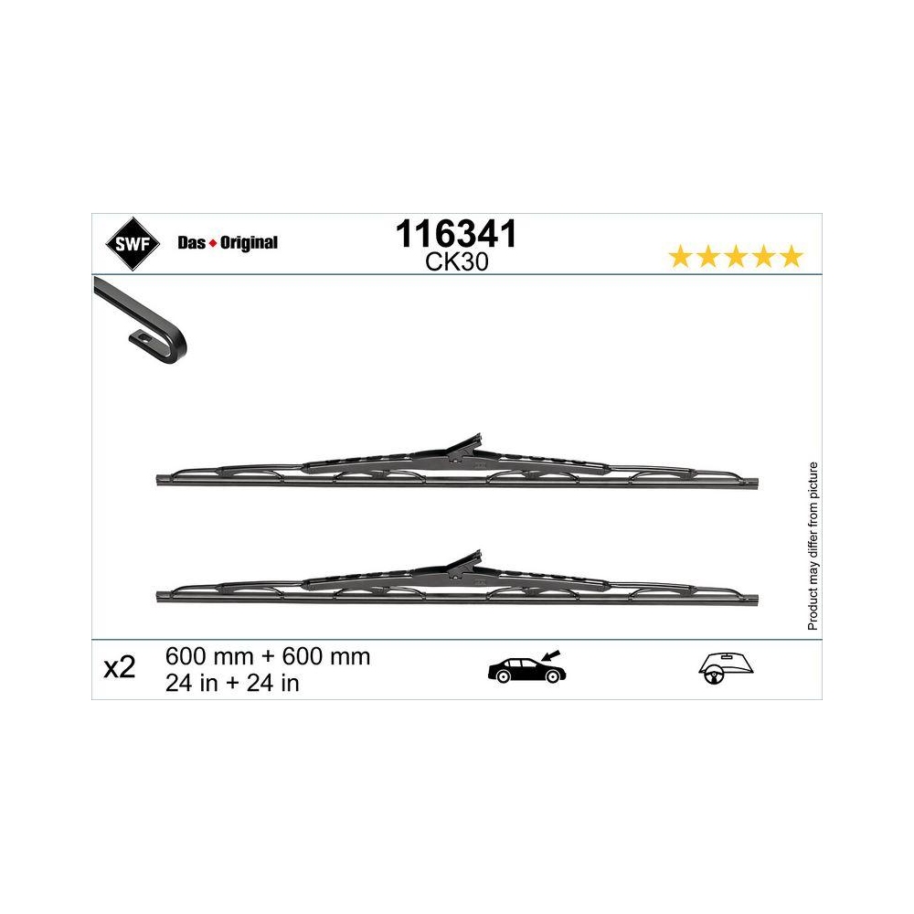 Wischblatt SWF 116341 DAS ORIGINAL SET für NISSAN OPEL RENAULT, vorne