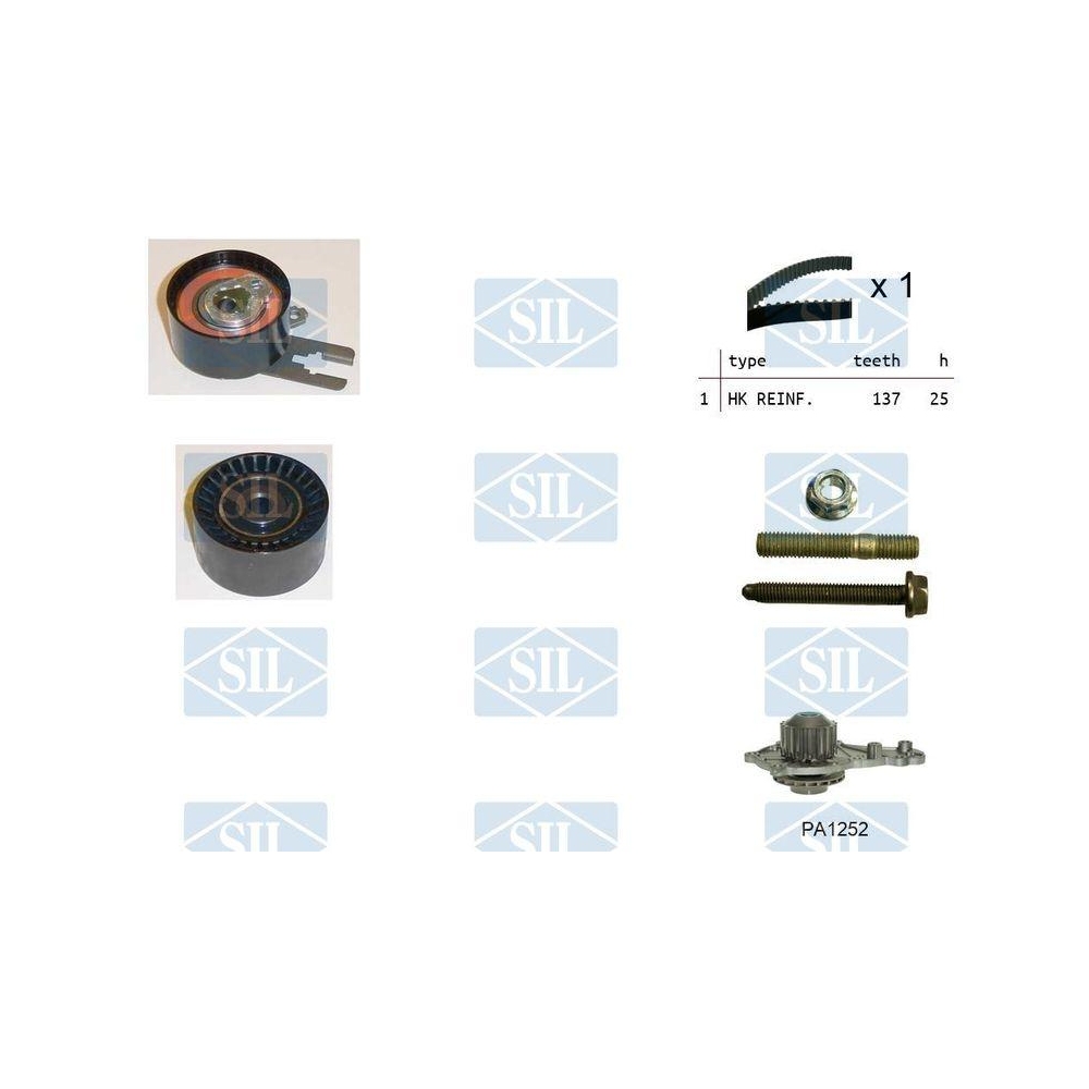 Wasserpumpe + Zahnriemensatz Saleri SIL K1PA1252 f&uuml;r ALFA ROMEO BMW CITRO&Euml;N FIAT