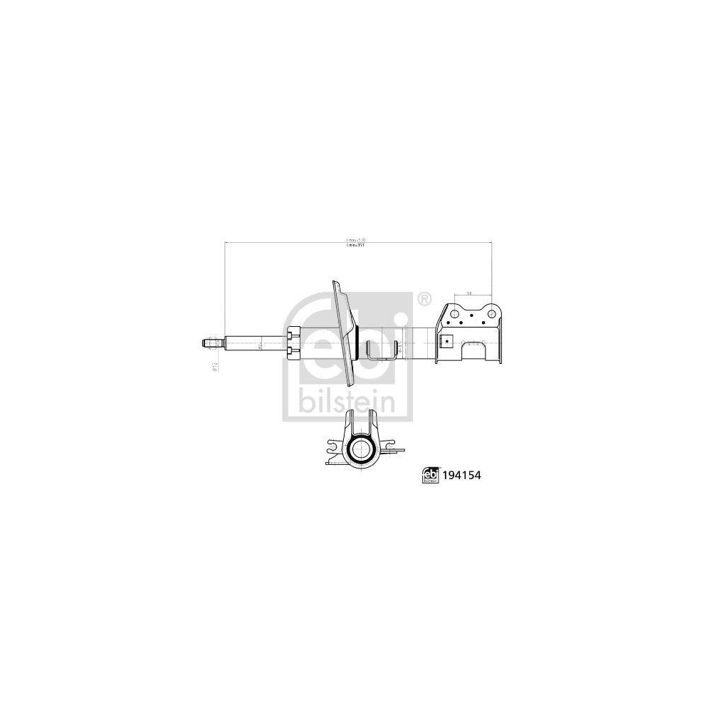 FEBI BILSTEIN Sto&szlig;d&auml;mpfer 194154 f&uuml;r CITRO&Euml;N FIAT PEUGEOT, Vorderachse rechts