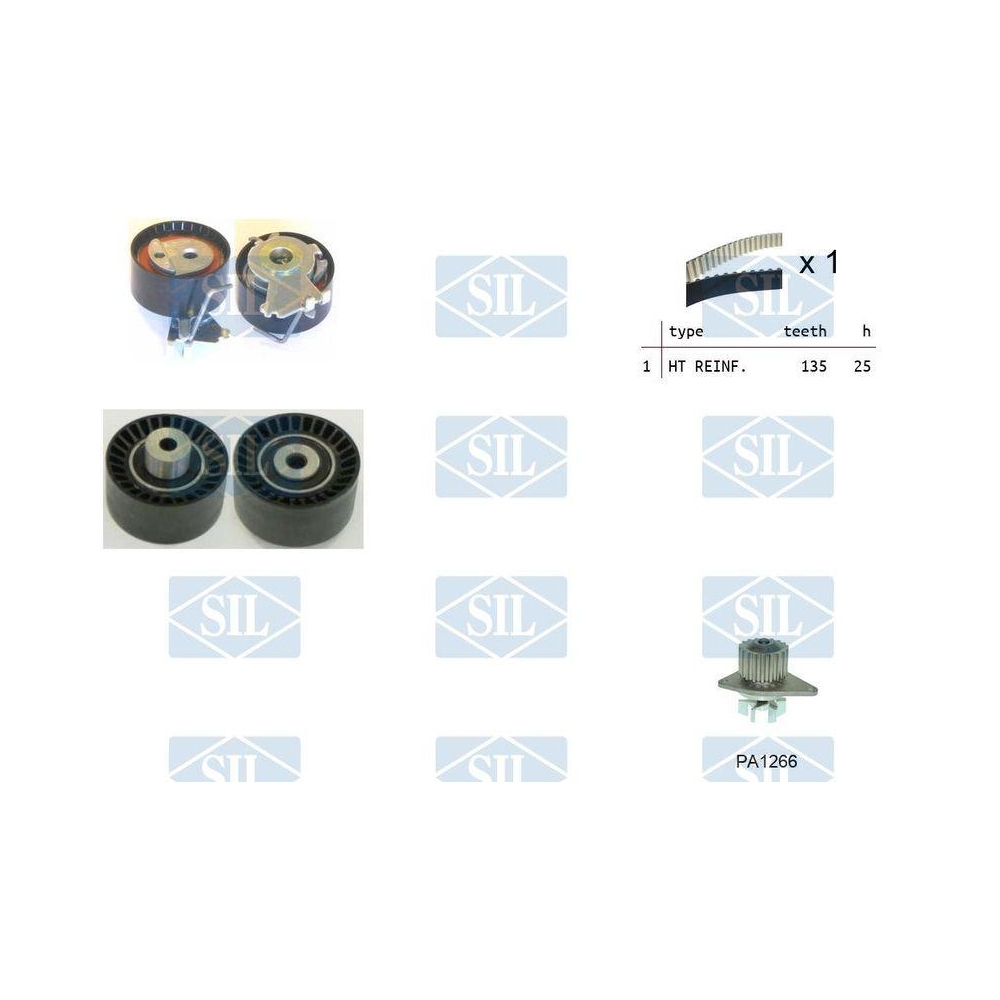 Wasserpumpe + Zahnriemensatz Saleri SIL K1PA1266 f&uuml;r CITRO&Euml;N PEUGEOT