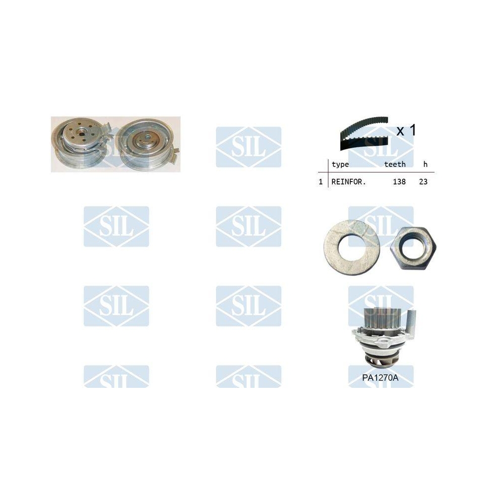 Wasserpumpe + Zahnriemensatz Saleri SIL K1PA1270A f&uuml;r AUDI FIAT FORD LANCIA SEAT