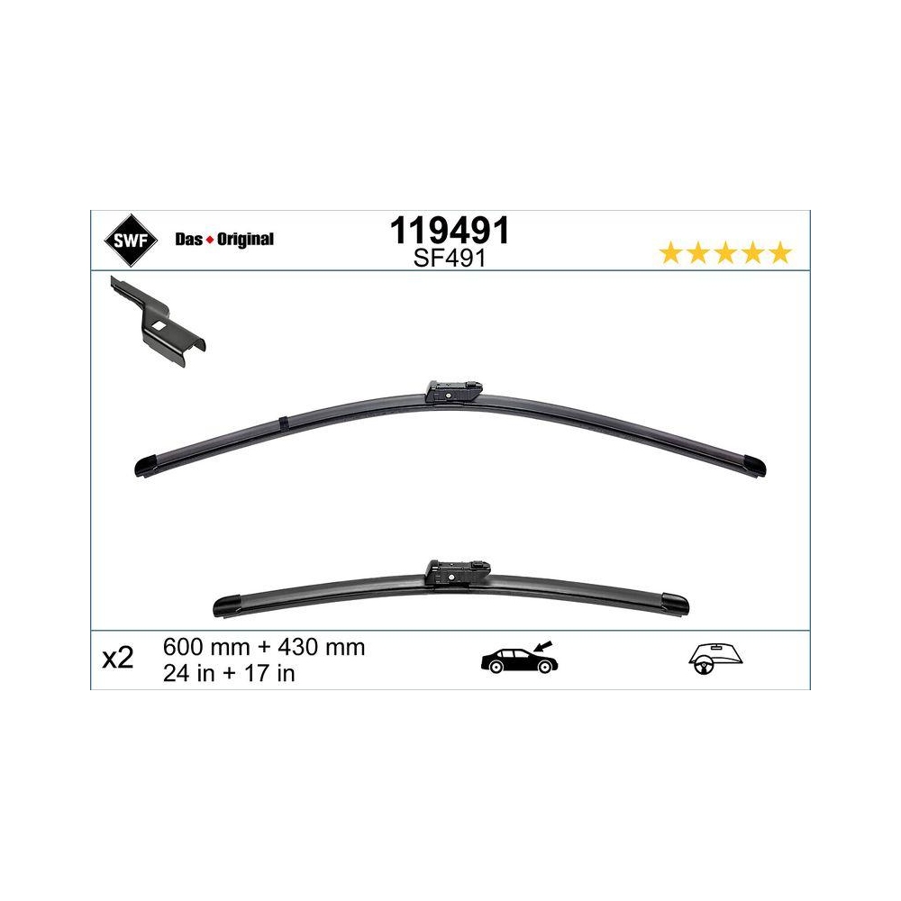 Wischblatt SWF 119491 DAS ORIGINAL SET für CITROËN FIAT OPEL PEUGEOT VAUXHALL