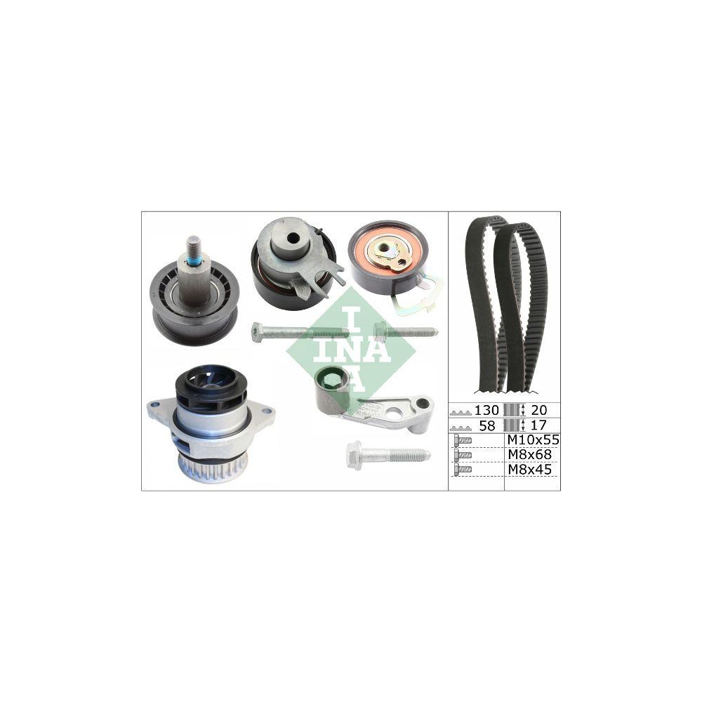 Wasserpumpe + Zahnriemensatz INA 530 0089 30 f&uuml;r AUDI SEAT VW VW (SVW)