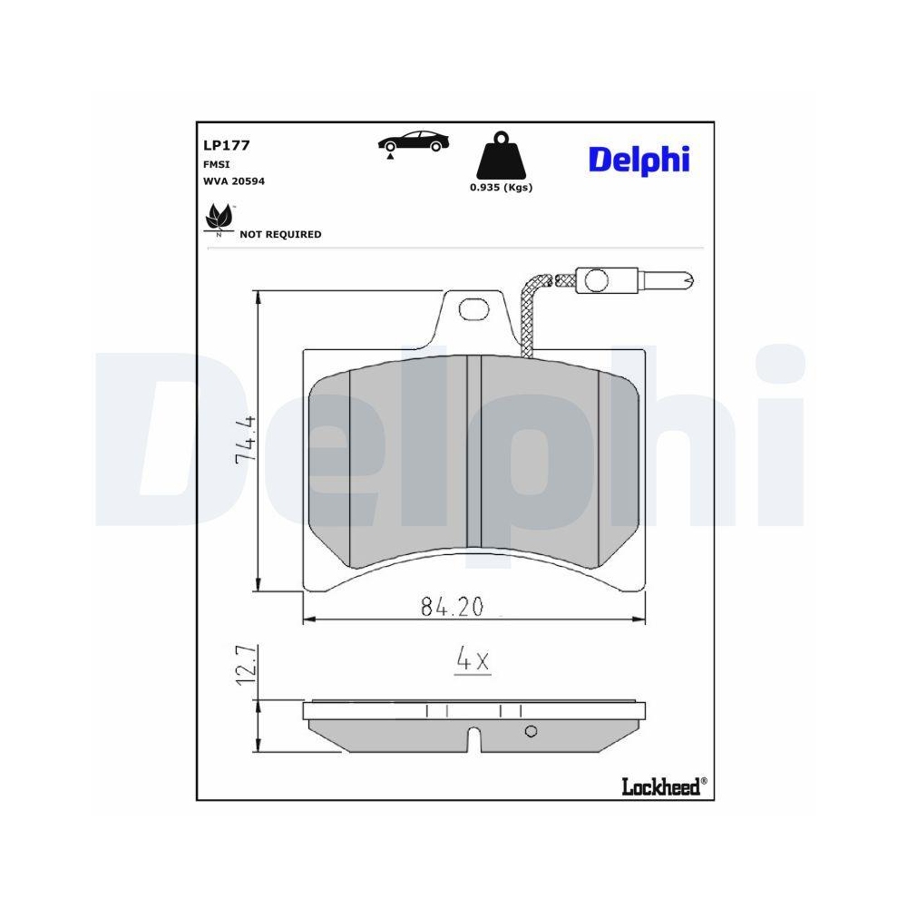 DELPHI LP177 Bremsbelagsatz, Scheibenbremse f&uuml;r CITRO&Euml;N PEUGEOT, Vorderachse