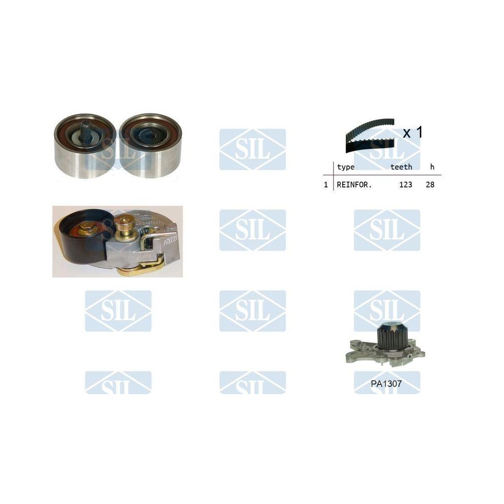 Wasserpumpe + Zahnriemensatz Saleri SIL K1PA1307 f&uuml;r HYUNDAI KIA