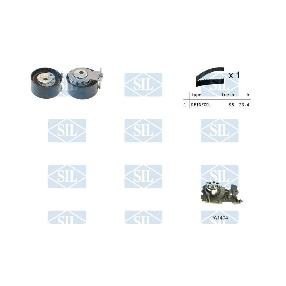 Wasserpumpe + Zahnriemensatz Saleri SIL K1PA1404 f&uuml;r NISSAN RENAULT DACIA