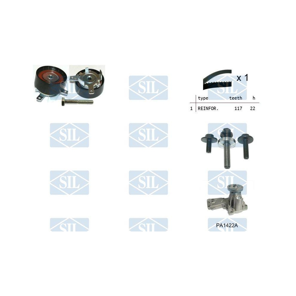 Wasserpumpe + Zahnriemensatz Saleri SIL K1PA1422A f&uuml;r FORD MAZDA VOLVO